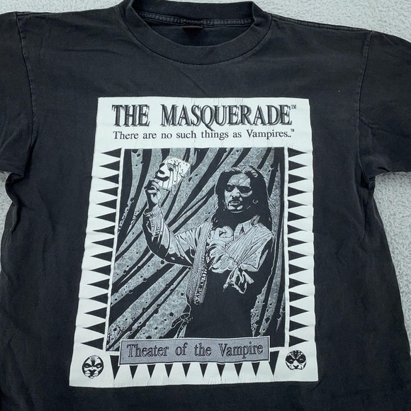Vintage The Masquerade Theater Of The Vampire‎ Shirt Mens Large Black 90s